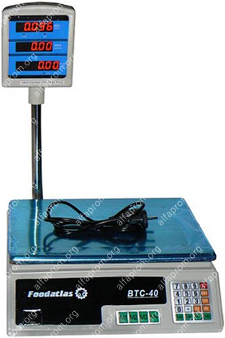 Торговые весы Foodatlas 40кг/2гр ВТС-40
