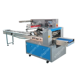 Горизонтальная упаковочная машина DXDZ-600D (3 servo, рег. форм. 100-250 мм, min bag L 150, S 450, H 120, трансп.попереч.запайки)