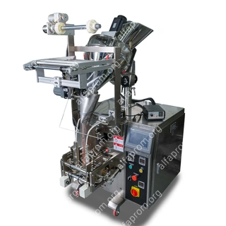 Машина для упаковки трудно-сыпучих продуктов и порошков DXDF-100AX (15-100 мл,4-х шовн., шир.пленки 240 мм, насечка, датер HP-241G, зубчатый нож, шов